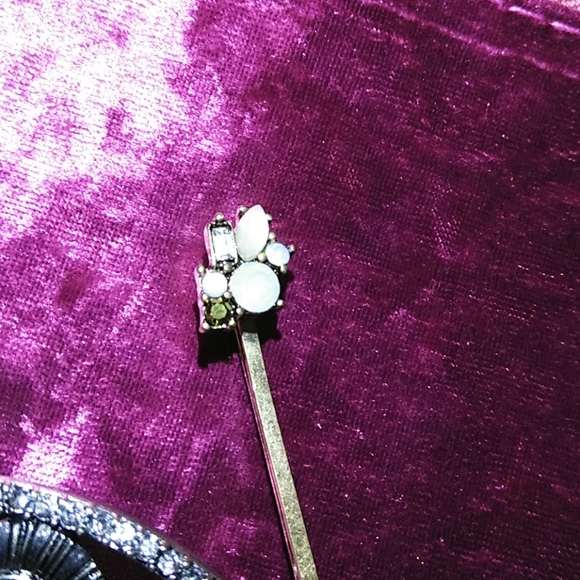 🌞NEW CHIC FAUX💎&BLU CRYSTALS👁️BARRETTE&HAIRPIN - Picture 3 of 5